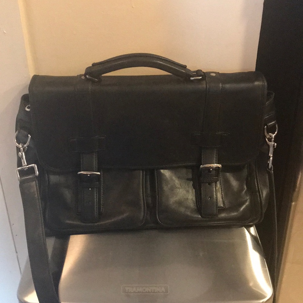 Authentic Coach Black Leather Attaché/Brief Case